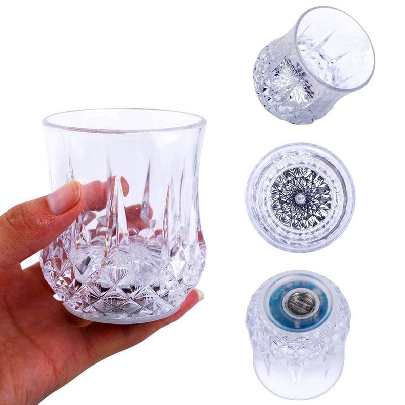 2win2buy LED Cups 4 PACK Flashing Light up Automatic Water Activated Color Changing Wine Whisky Beer Cola Juice Drinkware Mugs Shot Glass for Bar Disco Night Club Party Halloween Christmas, Set of 4 - Image 5